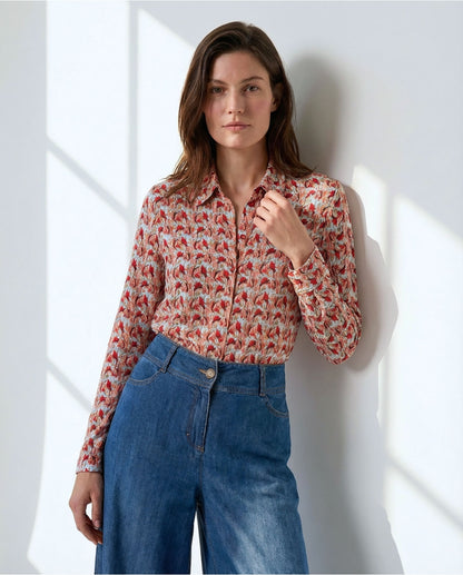 Printed Long Sleeve Shirt,  Multi