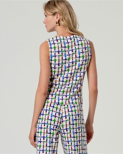 Printed Waistcoat Top