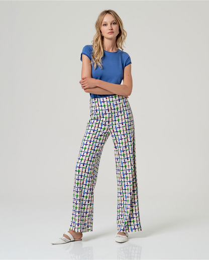 Printed Straight Leg Trousers