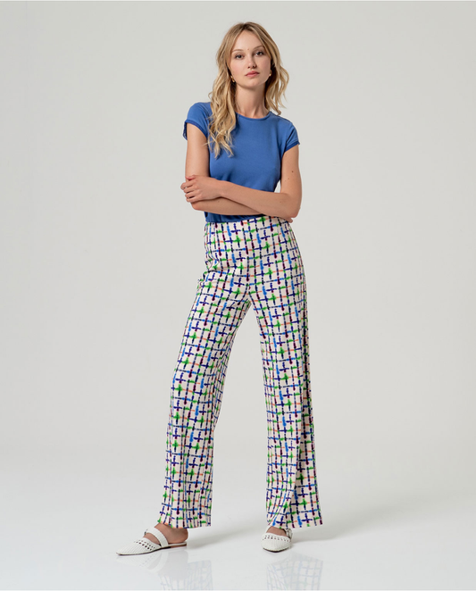 Printed Straight Leg Trousers