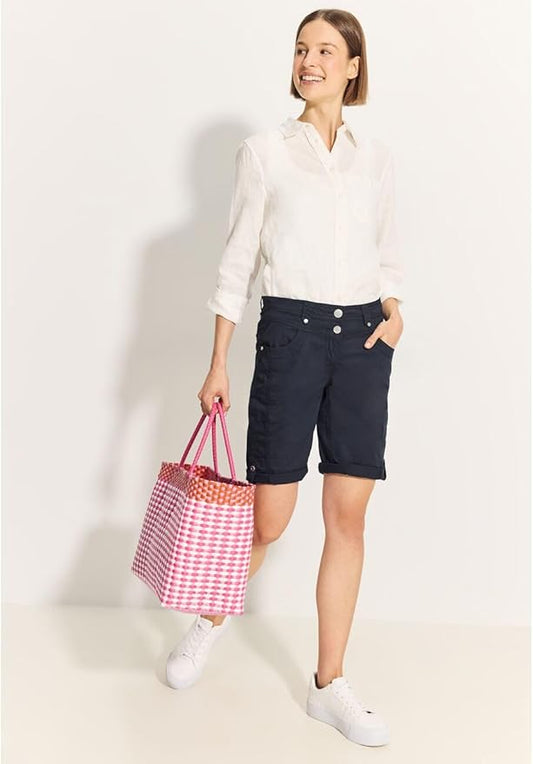 Shorts with Straight Legs, Navy