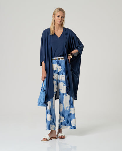 Abstract Print Wide Leg Trousers