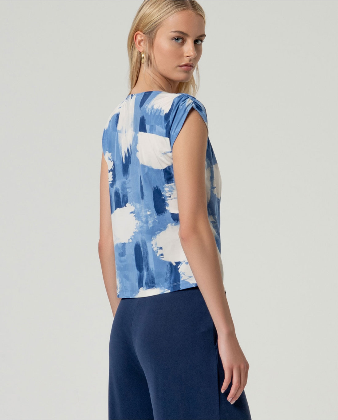 Draped Printed Top