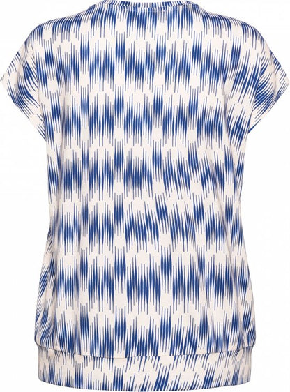 T-Shirt with Abstract Pattern, Blue