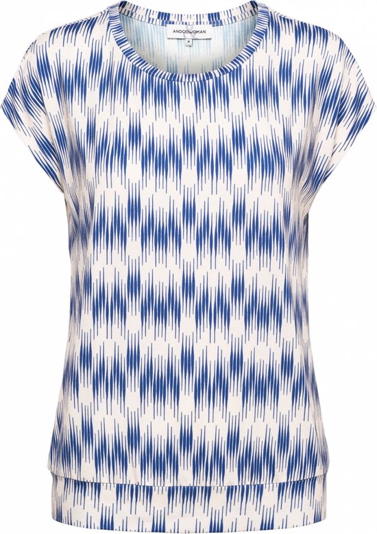 T-Shirt with Abstract Pattern, Blue