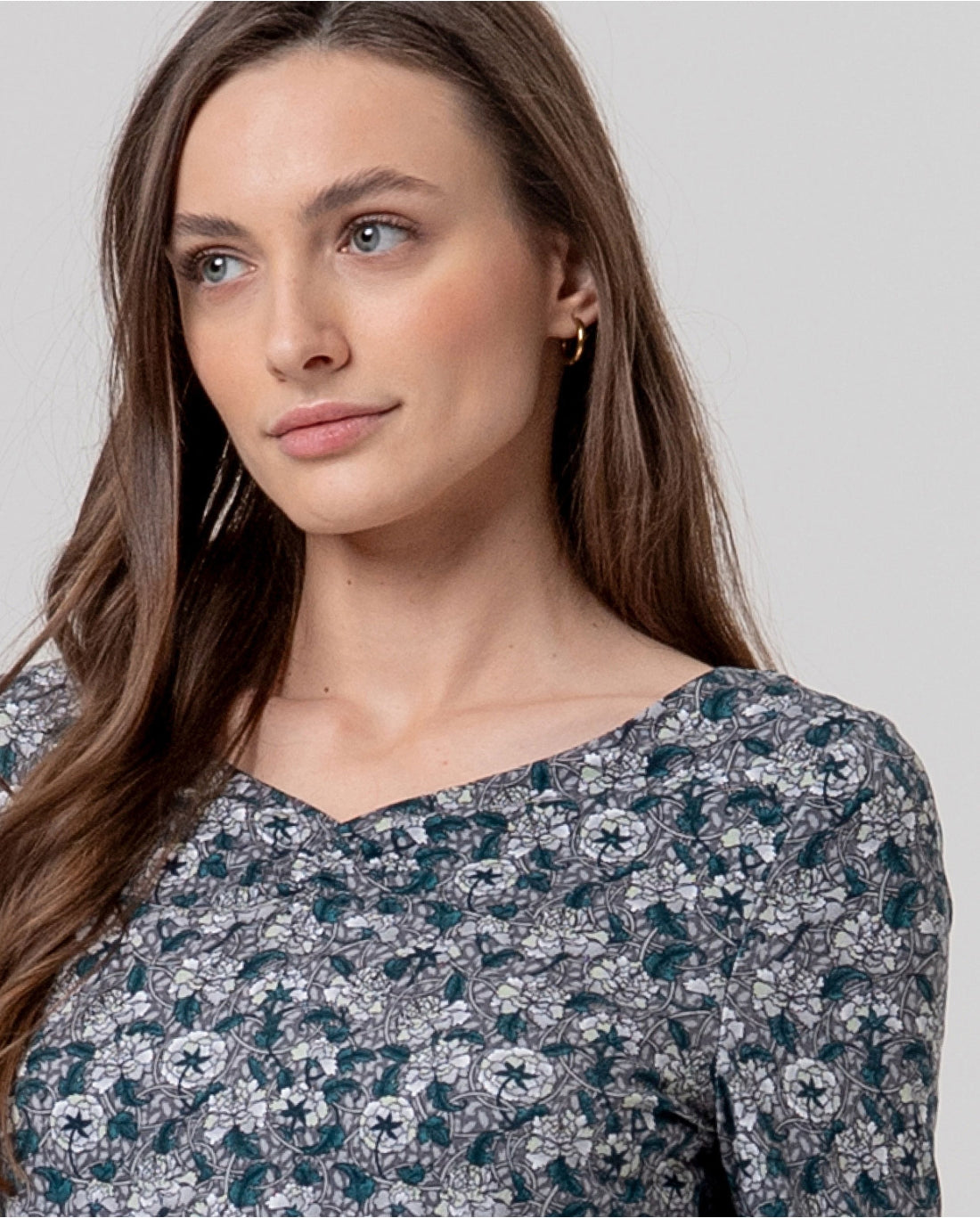 Floral Print V-Neck Top