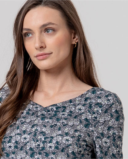 Floral Print V-Neck Top