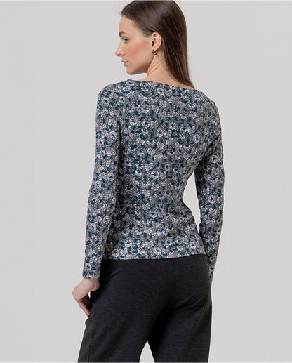 Floral Print V-Neck Top