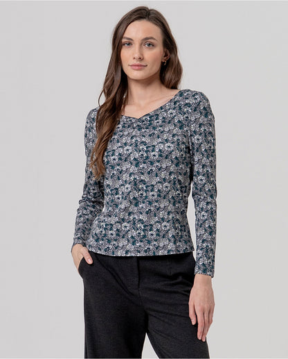 Floral Print V-Neck Top