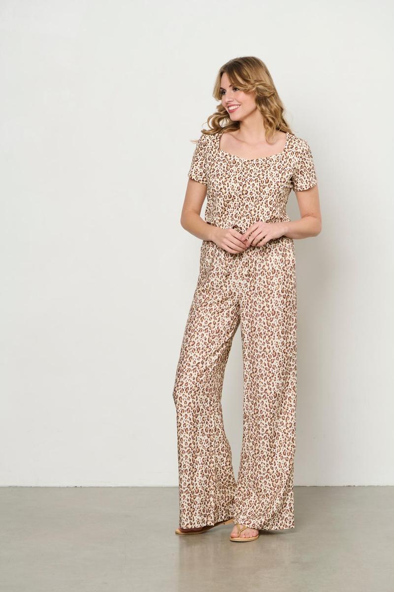 Leopard Print Square Neck Top