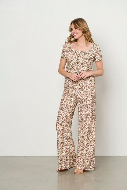 Leopard Print Square Neck Top