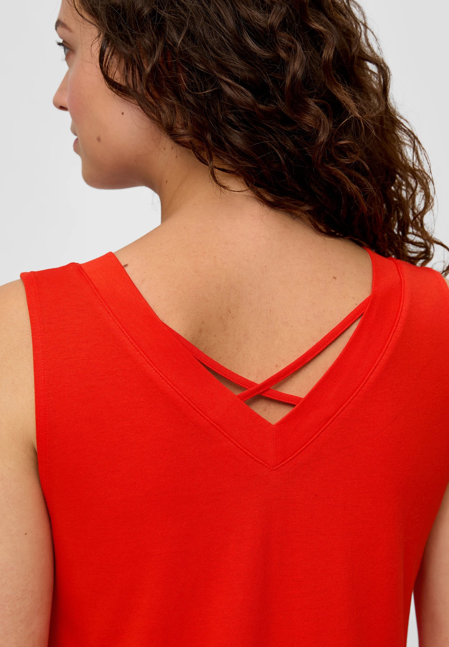 Strappy V-Neck Jersey Midi Dress