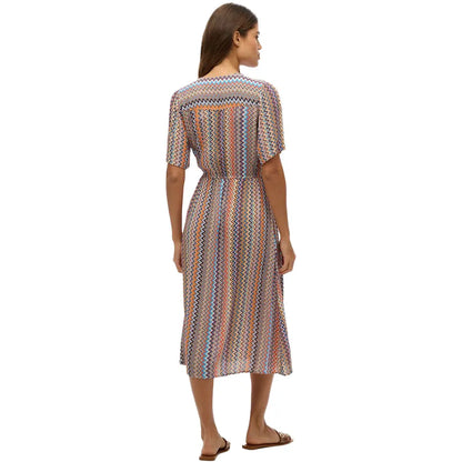 Printed Wrap Midi Dress