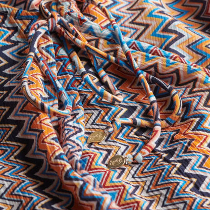Printed Wrap Midi Dress