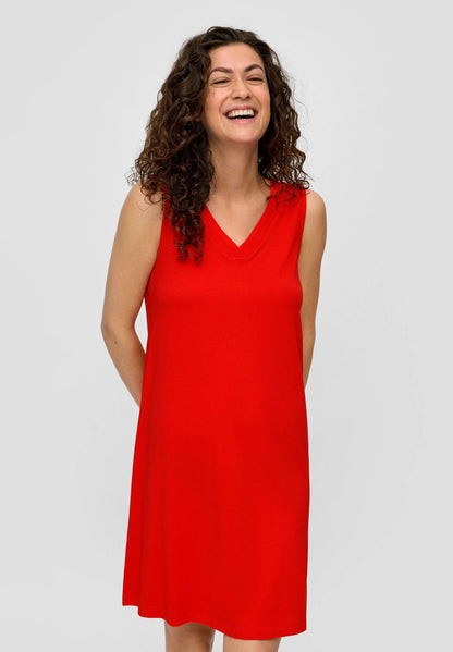 Strappy V-Neck Jersey Midi Dress