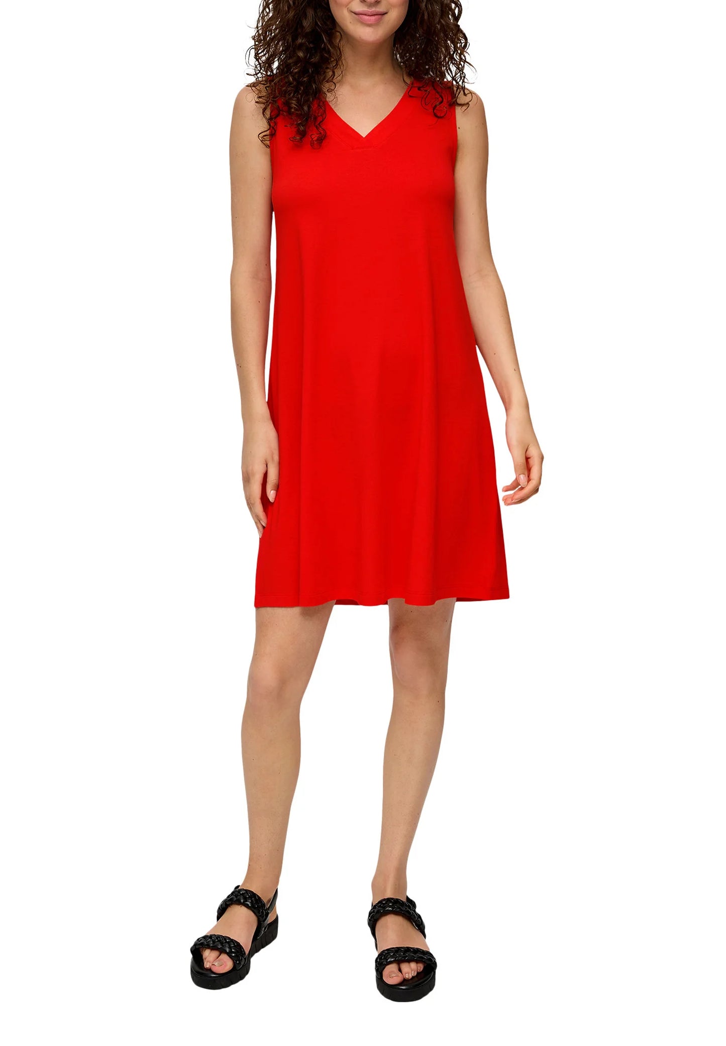 Strappy V-Neck Jersey Midi Dress