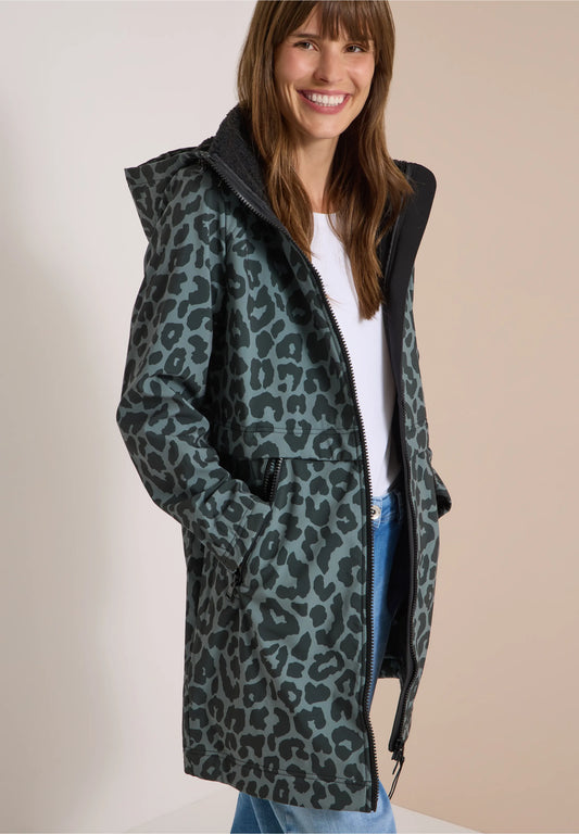 Leopard Print Water-Repellent Softshell Coat