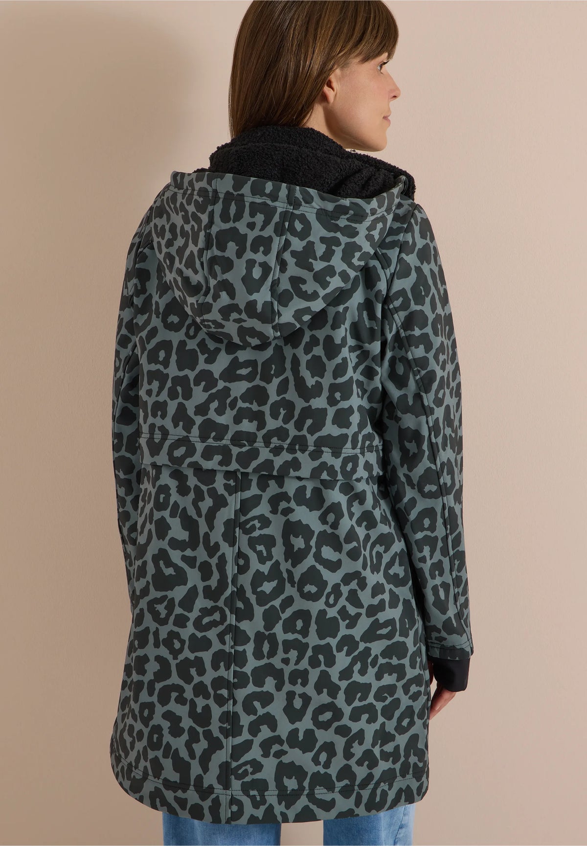 Leopard Print Water-Repellent Softshell Coat