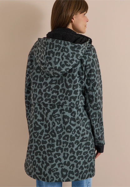 Leopard Print Water-Repellent Softshell Coat