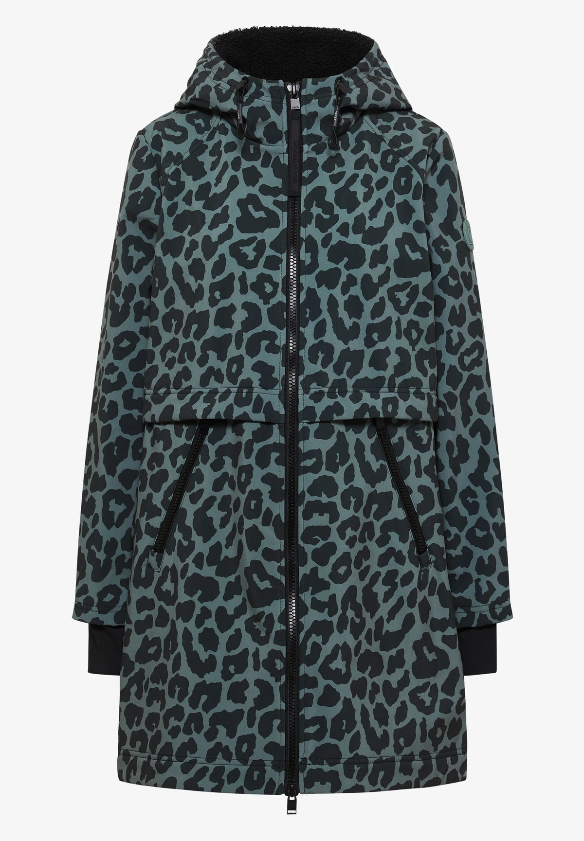 Leopard Print Water-Repellent Softshell Coat