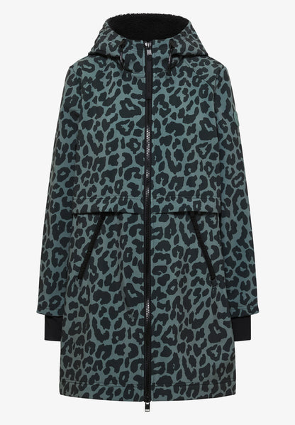 Leopard Print Water-Repellent Softshell Coat