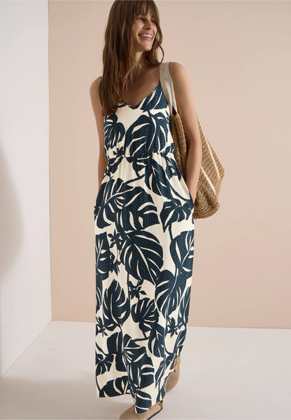 Tropical Print Maxi Dress with Pockets