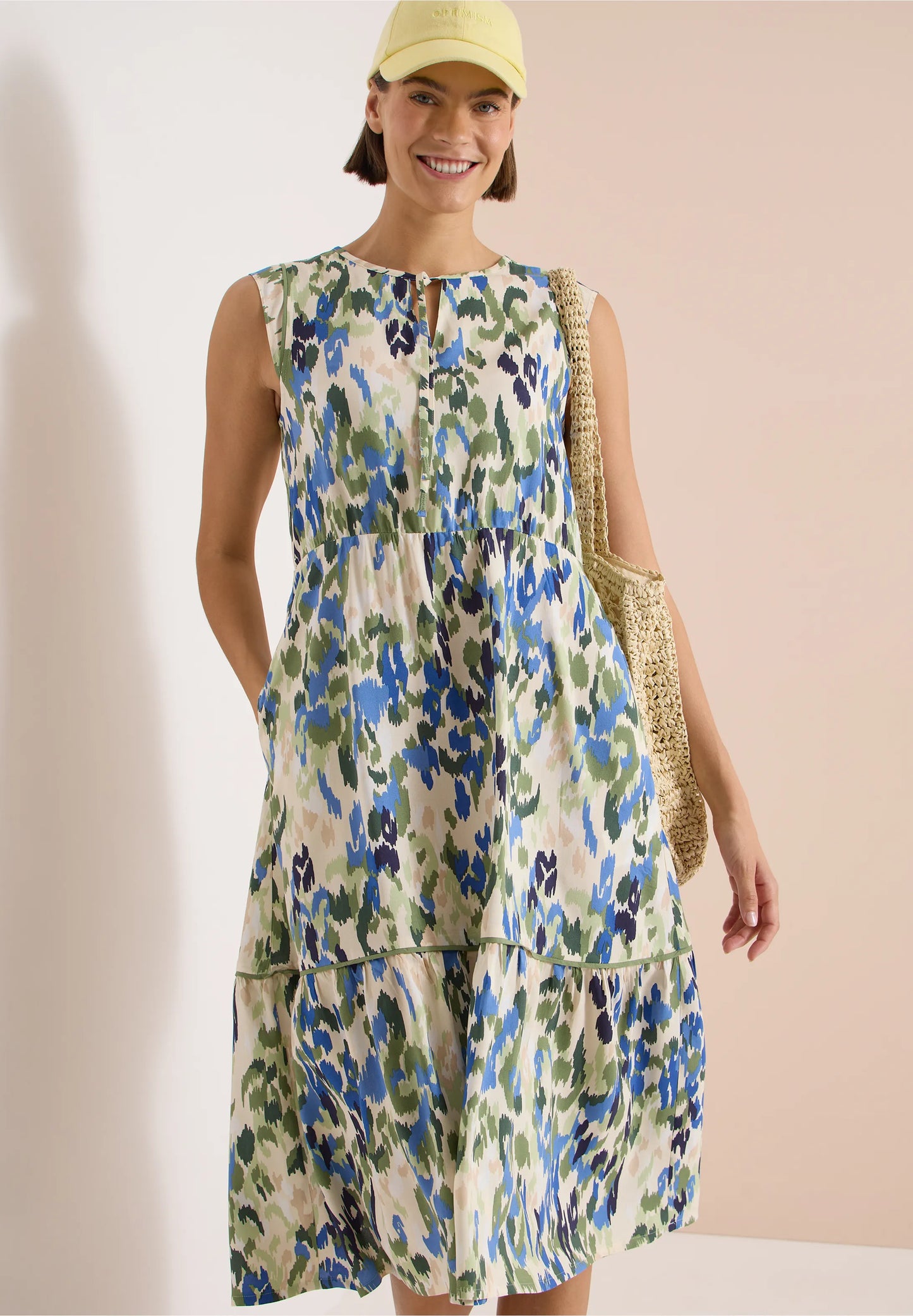 Printed Sleeveless Midi Dress