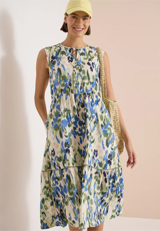 Printed Sleeveless Midi Dress
