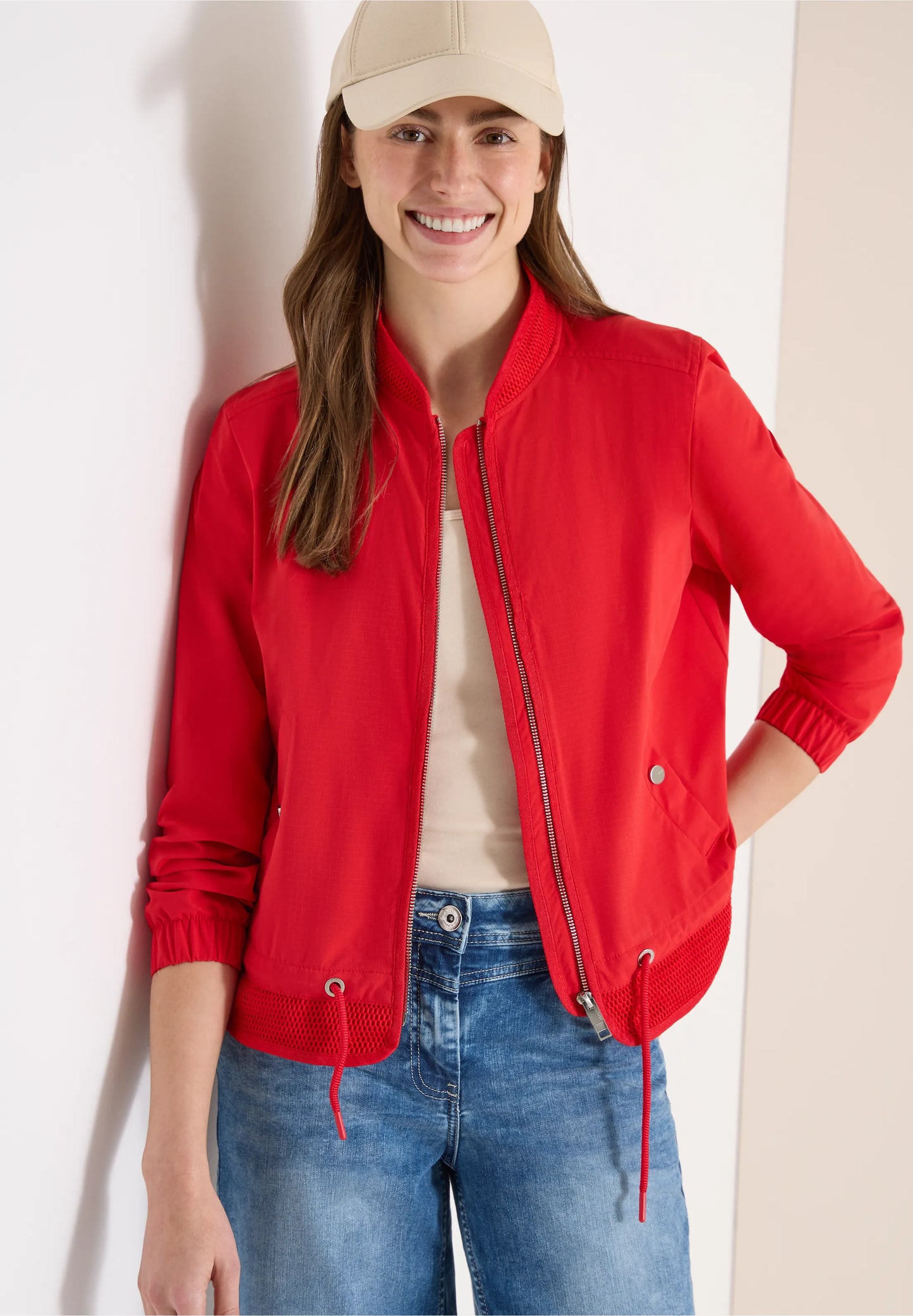 Lightweight Bomber Jacket with Drawstring
