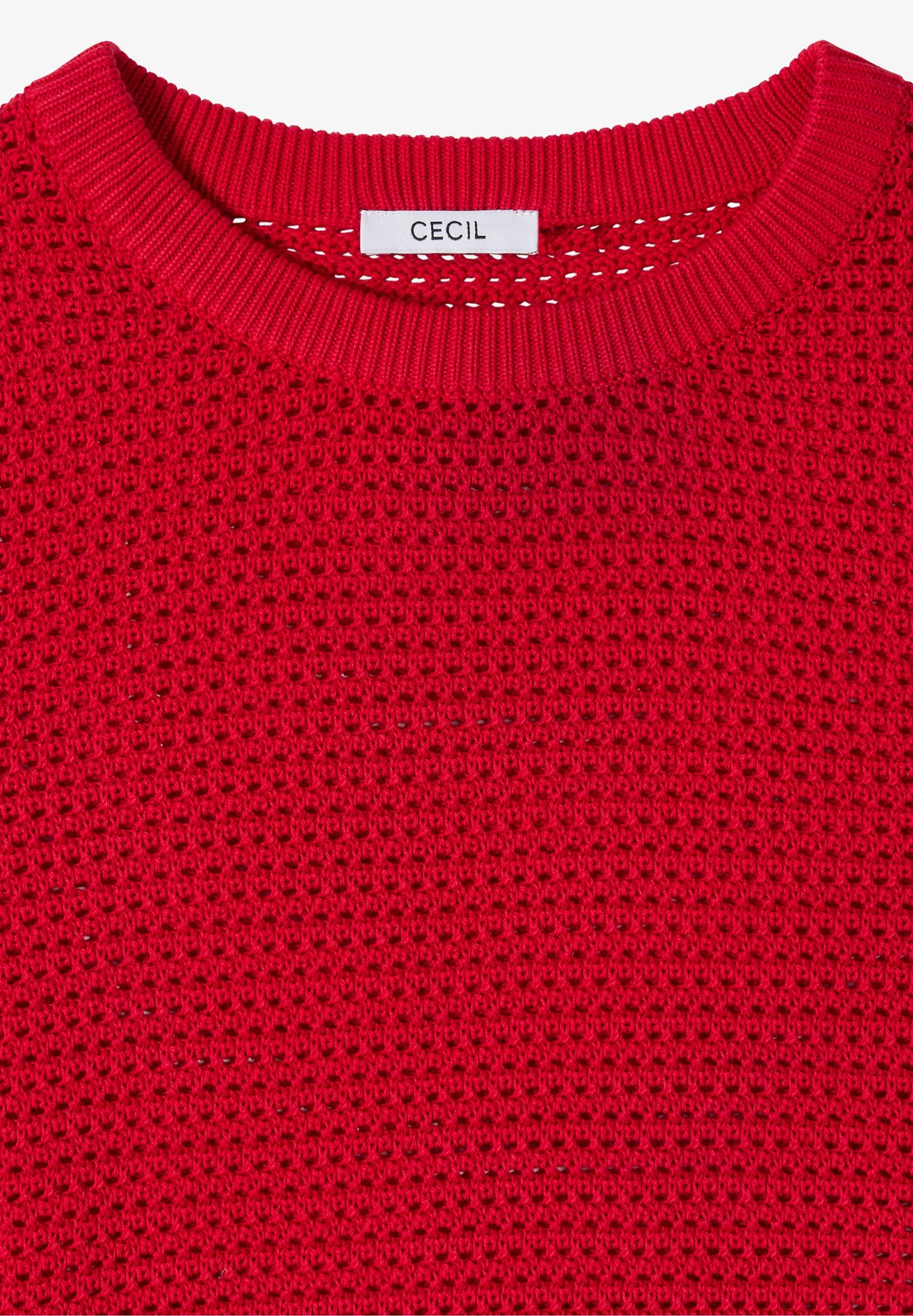 Textured Knit Short Sleeve Top, Red