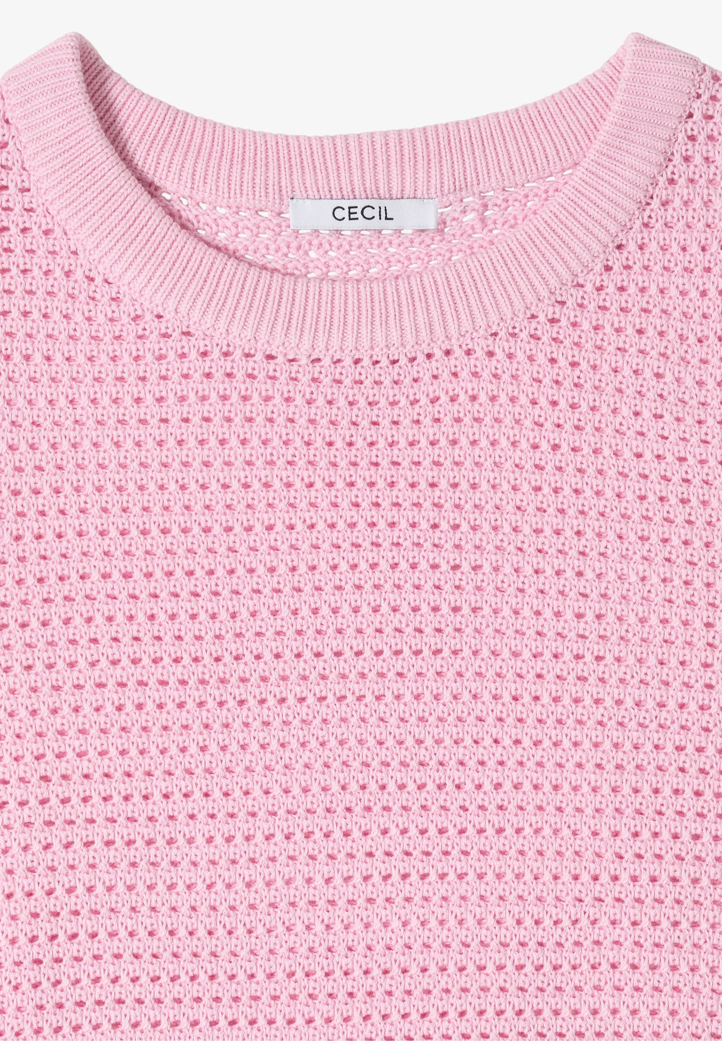 Textured Knit Short Sleeve Top, Pink