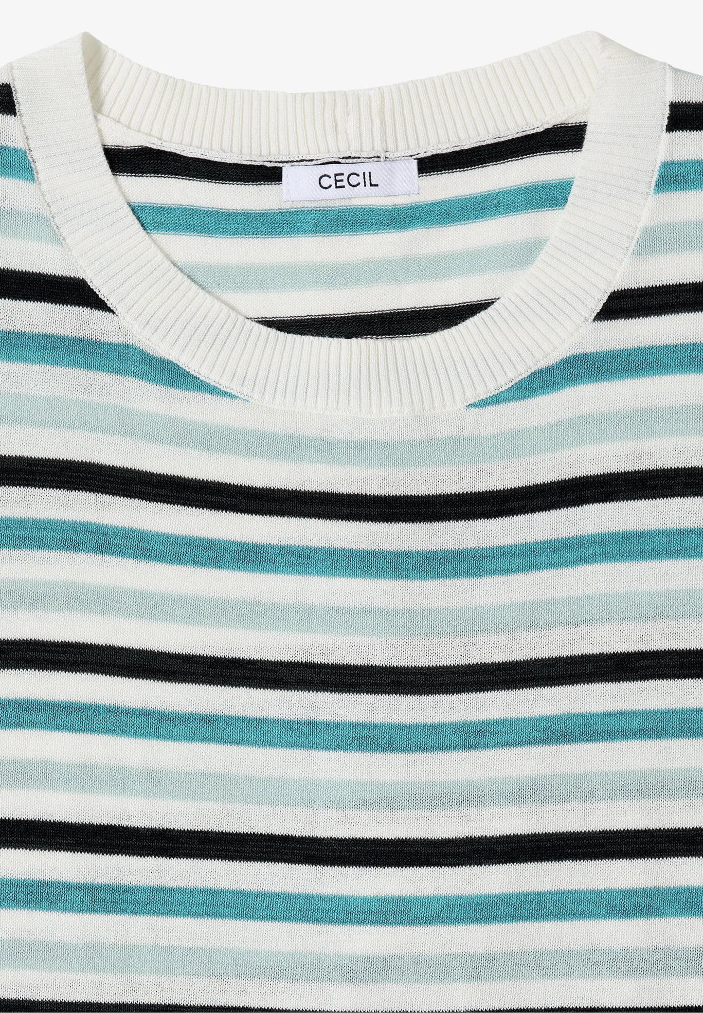 Striped Sleeveless Knit Top with Button Back