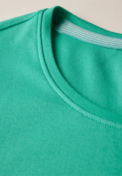 Basic 3/4 Sleeve Top with Round Neck, Aventurine Green