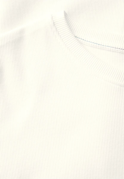 Basic Ribbed T-Shirt, Vanilla White