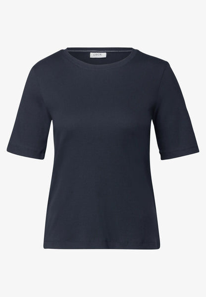 Basic Ribbed T-Shirt, Universal Blue