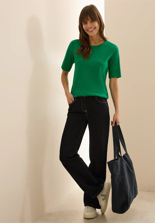 Basic Ribbed T-Shirt, Vibrant Green