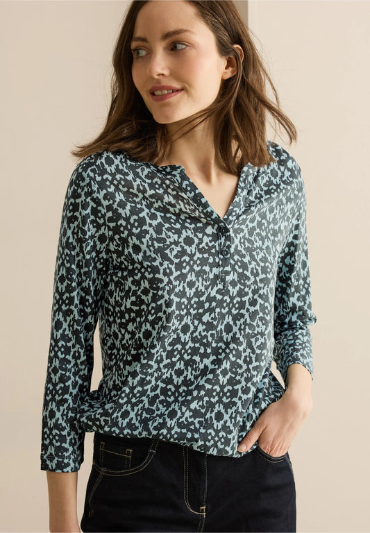 Printed Tunic Shirt, Cool Green