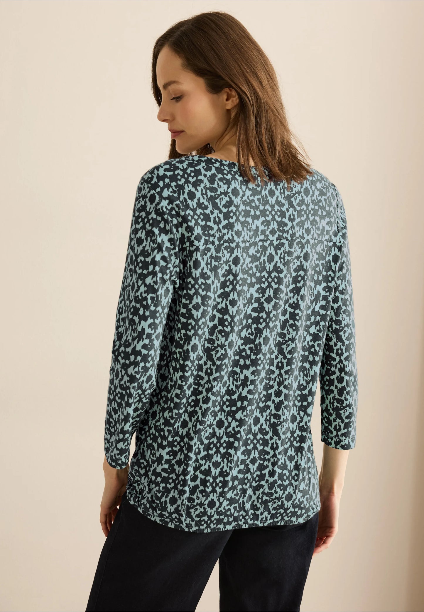 Printed Tunic Shirt, Cool Green