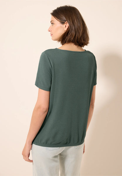 Knot Detail T-Shirt with Boat Neck, Balmy Khaki