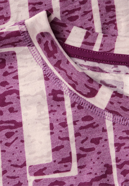 T-shirt with Burnout Effect, Fuchsia