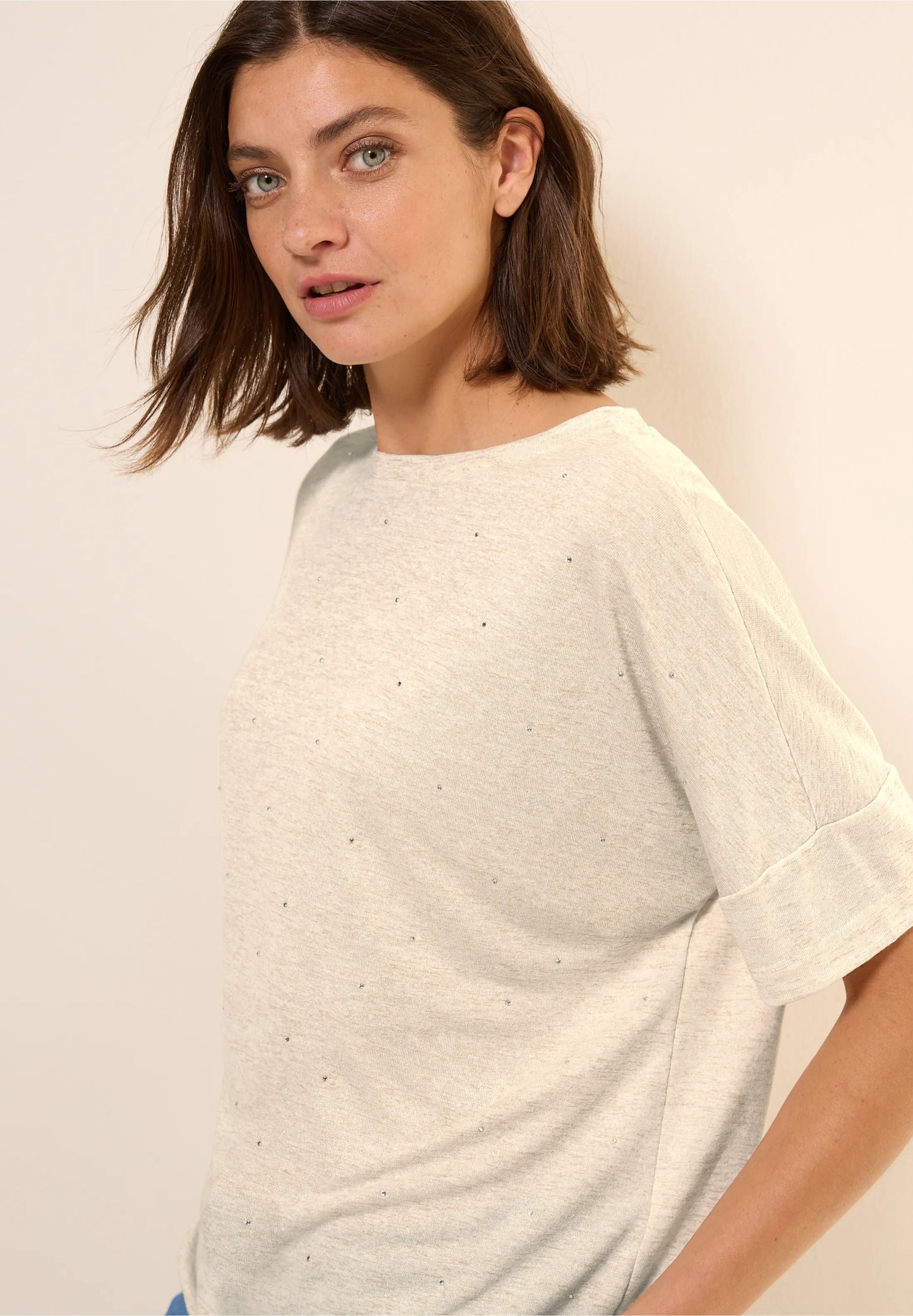 T-Shirt with Decorative Stones