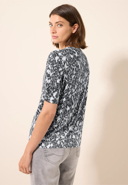 Printed Notch Neck T-Shirt