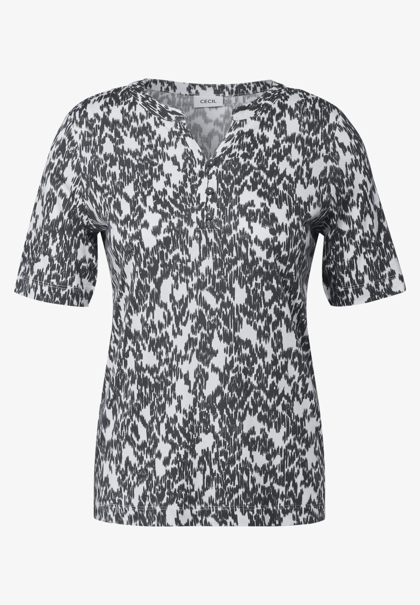 Printed Notch Neck T-Shirt