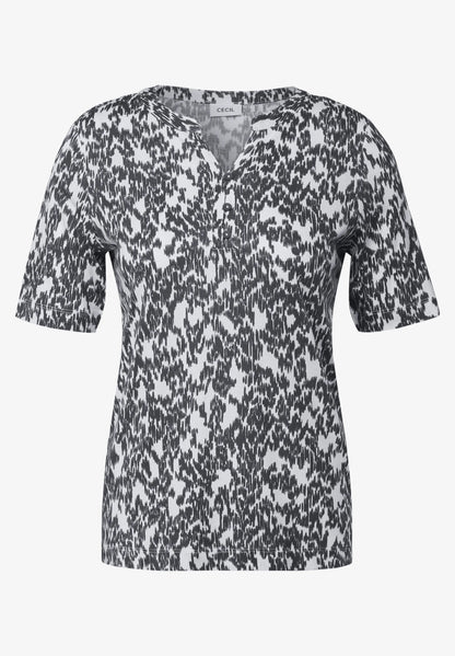 Printed Notch Neck T-Shirt