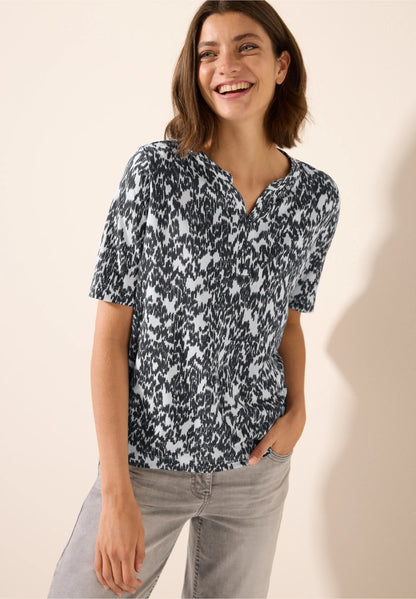 Printed Notch Neck T-Shirt