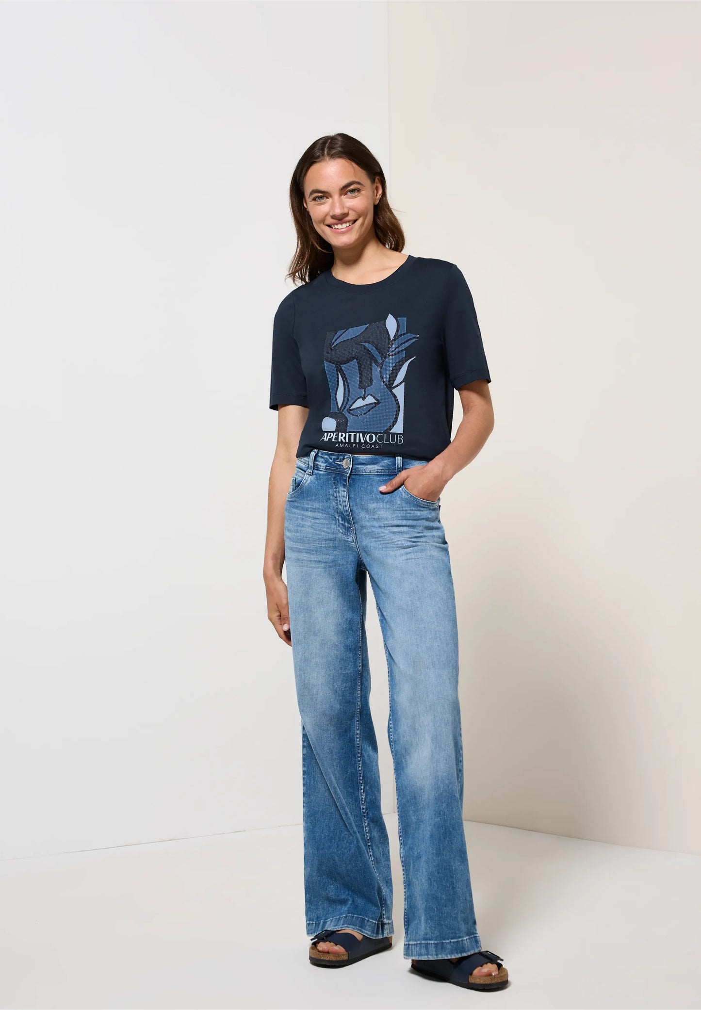 Printed T-Shirt with Decorative Stones