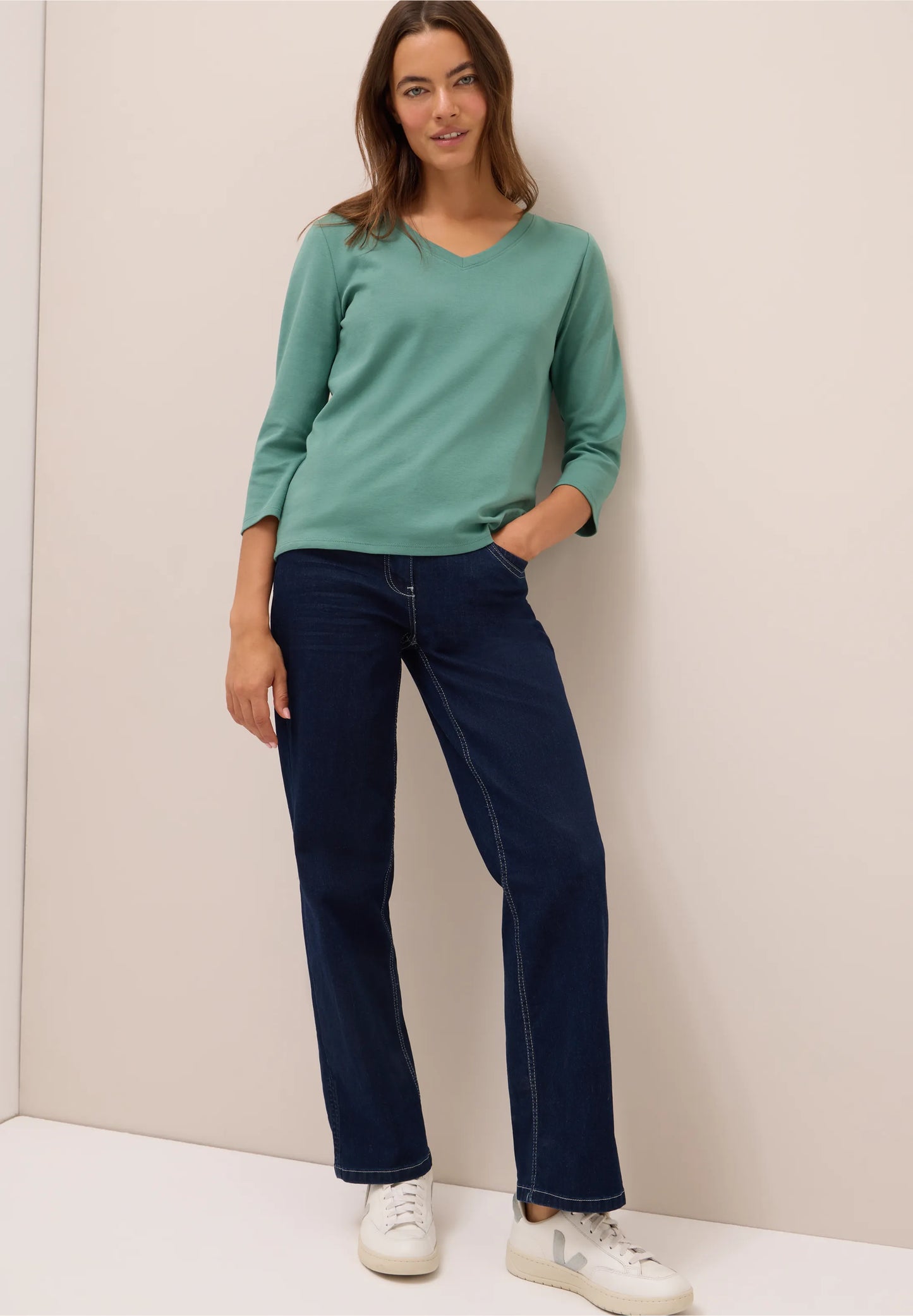 Basic V-Neck Cotton Top