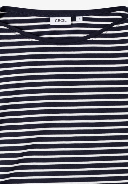 Striped Top with Boat Neck, Urban Dark Blue