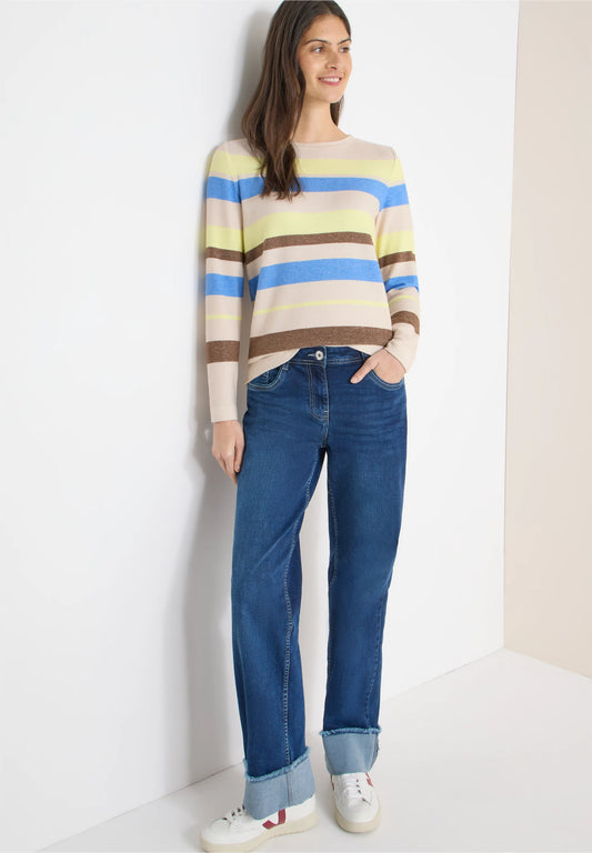 Multicolour Striped Fine Knit Jumper