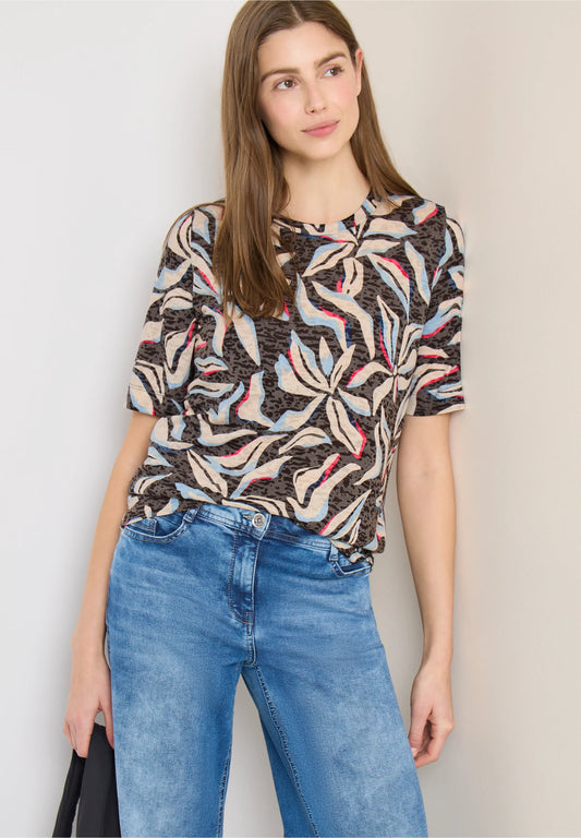 Botanical Print Burnout T-Shirt